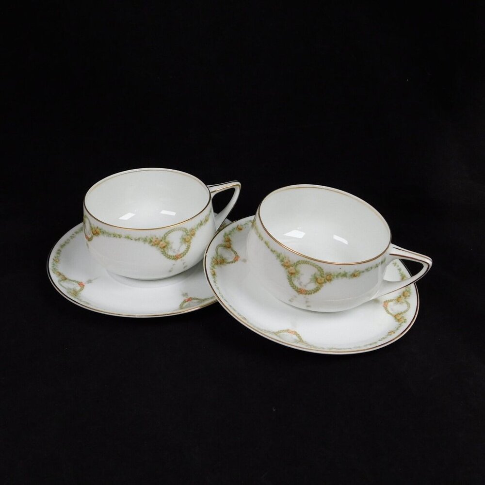 Lot of 2 Rosenthal Briar Rose Fine China Oversized Cup  2 1/8" & Saucer Set Vtg
